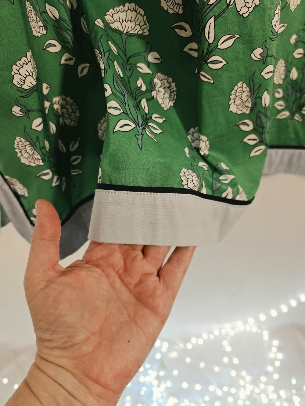 Umgee NWT Green Floral S Sleeve Cotton Ruffled Neck Shift Dress. Ladies Med - Picture 8 of 12